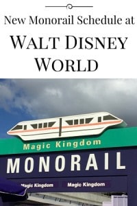 New Monorail schedule at Walt Disney World